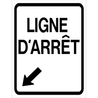 Enseigne enroulable de circulation  Ligne d'Arr&ecirc;t , 23-3/5" x 29-1/2", Vinyle, Français avec pictogramme Equipex