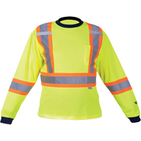 Chemise de s&eacute;curit&eacute; &agrave; manches longues, Polyester, Moyen, Jaune lime haute visibilit&eacute; Equipex