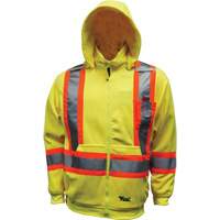 Chandail &agrave; capuchon de s&eacute;curit&eacute; en molleton, Polyester, Petit, Jaune lime haute visibilit&eacute; Equipex