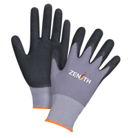 ZX-1 Premium Touchscreen Compatible Gloves, 7/Small, Nitrile/Foam Nitrile Coating, 15 Gauge, Nylon Shell Equipex