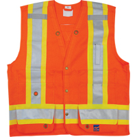 Veste de s&eacute;curit&eacute; pour arpenteur, Orange haute visibilit&eacute;, Petit, Polyester Equipex