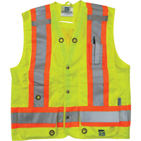 Veste de s&eacute;curit&eacute; pour arpenteur, Jaune lime haute visibilit&eacute;, Petit, Polyester Equipex