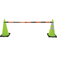 Barre pour c&ocirc;ne de circulation r&eacute;tractable, Longueur d&eacute;ploy&eacute;e de 7' 5'', Noir/Orange Equipex