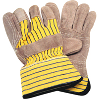 Double-Palm Fitters Gloves, Large, Split Cowhide Palm, Cotton Inner Lining Equipex