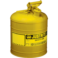 Safety Cans, Type I, Steel, 2 US gal., Yellow, FM Approved/UL/ULC Listed Equipex