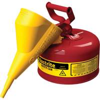 Safety Cans, Type I, Steel, 1 US gal., Red, FM Approved/UL/ULC Listed Equipex