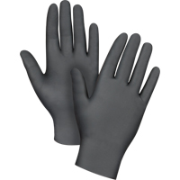 Gants jetables de calibre m&eacute;dical r&eacute;sistants &agrave; la perforation, Grand, Nitrile, 5 mils, Sans poudre, Noir, Classe 2 Equipex