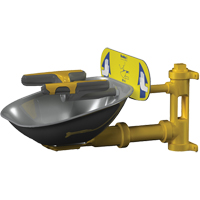 Postes de douche oculaire/faciale Halo, Installation Montage mural, Bol Acier inoxydable Equipex