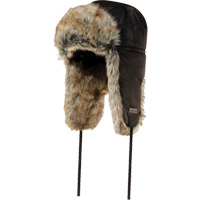 Chapeau matelass&eacute; doubl&eacute; de fourrure synth&eacute;tique, Doublure en Nylon/Fourrure, T-Grand, Noir Equipex