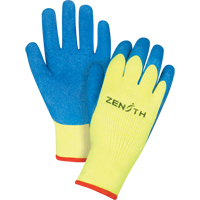 Gants haute visibilit&eacute; doubl&eacute;s d'acrylique & enduits de caoutchouc, 10/T-Grand, R&ecirc;vetement Latex de caoutchouc, Calibre 7, Enveloppe en Tissu &eacute;ponge Equipex