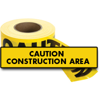 Rubans standards pour barricades, Anglais, 3" la x 1000' lo, 2 mils, Noir sur jaune Equipex