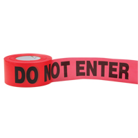 Rubans standards pour barricades, Anglais, 3" la x 1000' lo, 2 mils, Rouge Equipex