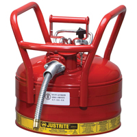 D.O.T. AccuFlow Safety Cans, Type II, Steel, 2.5 US gal., Red, FM Approved Equipex