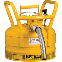 D.O.T. AccuFlow Safety Cans, Type II, Steel, 2.5 US gal., Yellow, FM Approved Equipex