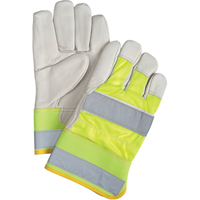 Yellow High-Visibility Superior Warmth Fitters Gloves, Large, Grain Cowhide Palm, Thinsulate Inner Lining Equipex