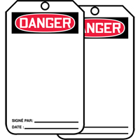 Safety Tags, Cardstock, 3-1/8" W x 5-7/8" H, French Equipex