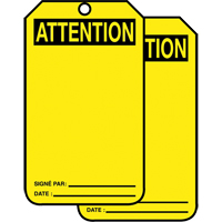 Safety Tags, Plastic, 3-3/8" W x 5-7/8" H, French Equipex