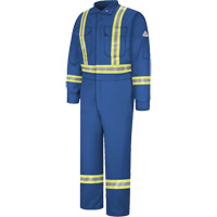 Flame-Resistant Premium Coveralls with Reflective Trim, Size 38, Royal Blue, 12.2 cal/cm² Equipex