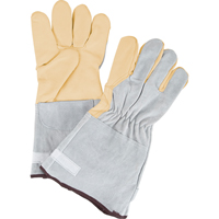 Standard-Duty Snug Wrist Work Gloves, Large, Grain Cowhide Palm Equipex