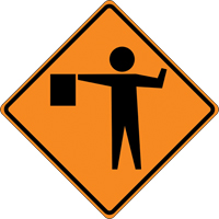Panneau de construction enroulable - Tilt-Adjust signaleur, 36" x 36", Vinyle, Pictogramme Equipex