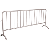 Portable Barrier, Interlocking, 102" L x 40" H, Silver Equipex