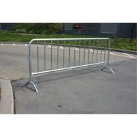 Portable Barrier, Interlocking, 102" L x 40" H, Silver Equipex