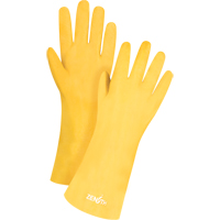 Rough-Finish Chemical-Resistant Gloves, Size 9, 14" L, PVC, Interlock Inner Lining, 47-mil Equipex