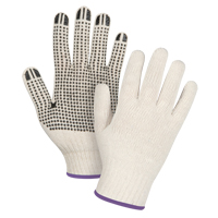Lightweight Dotted String Knit Gloves, Poly/Cotton, Single Sided, 7 Gauge, X-Small Equipex