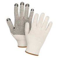 Lightweight Dotted String Knit Gloves, Poly/Cotton, Single Sided, 7 Gauge, Large Equipex