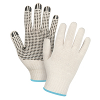 Gants l&eacute;gers tricot&eacute;s &agrave; pois, Poly/coton, Un c&ocirc;t&eacute;, Calibre 7, T-Grand Equipex