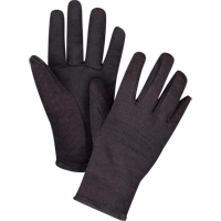 Jersey Gloves, Large, Brown, Red Fleece, Slip-On Equipex