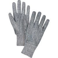 Jersey Gloves, Large, Salt & Pepper, Unlined, Knit Wrist Equipex