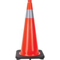 C&ocirc;ne de signalisation, 28", Orange, Bande(s) r&eacute;fl&eacute;chissante(s) 4" Equipex