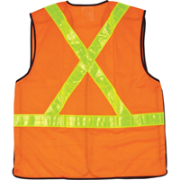 Veste de s&eacute;curit&eacute; pour la circulation d&eacute;tachable en cinq points, Orange haute visibilit&eacute;, Grand, Polyester Equipex