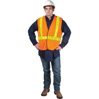 Veste de s&eacute;curit&eacute; pour la circulation d&eacute;tachable en cinq points, Orange haute visibilit&eacute;, Grand, Polyester Equipex
