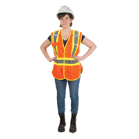Veste d'arpenteur haute visibilit&eacute;, conforme &agrave; la CSA, Orange haute visibilit&eacute;, T-Grand, Polyester Equipex
