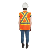 Veste d'arpenteur haute visibilit&eacute;, conforme &agrave; la CSA, Orange haute visibilit&eacute;, T-Grand, Polyester Equipex