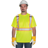 CSA Compliant T-Shirt, Polyester, Large, High Visibility Lime-Yellow Equipex