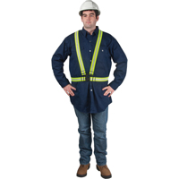 Standard-Duty Safety Harness, High Visibility Lime-Yellow, Silver Reflective Colour, X-Large Equipex