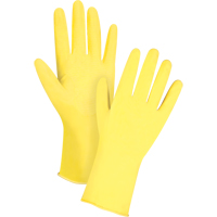 Gants jaune canari r&eacute;sistants aux produits chimiques, Taille 7, 12" lo, Latex, Doublure en Ouat&eacute;e, 15 mils Equipex