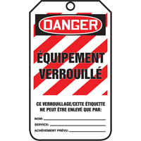 Lockout Tags, Cardstock, 3-3/8" W x 5-7/8" H, French Equipex