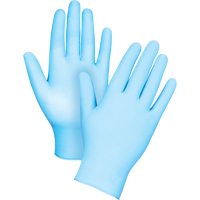 Gants tactiles jetables de calibre m&eacute;dical, Petit, Nitrile/vinyle, 4,5 mils, Sans poudre, Bleu, Classe 2 Equipex