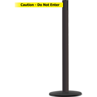 Montant pour syst&egrave;me Advance TensaBarrier, Acier, 36" h, Ruban Noir/Jaune, Longueur du ruban 7,5' Equipex