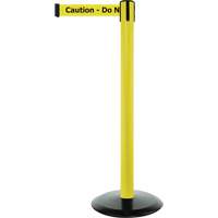 Montant pour syst&egrave;me Advance TensaBarrier, Acier, 36" h, Ruban Noir/Jaune, Longueur du ruban 7,5' Equipex