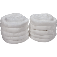 Remblais tubulaire absorbant, Huile seulement, Absorption 45 gal., 3" la x 10' lo, Pqt de 10 Equipex
