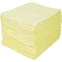 Feuilles absorbantes li&eacute;es de premi&egrave;re qualit&eacute;, Mati&egrave;res dangereuses, 15" x 18", 30 gal. d'absorption Equipex