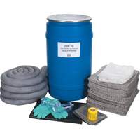 Large-Capacity Spill Kit, Universal, Drum, 30 US gal. Absorbancy Equipex