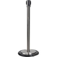 Poteau r&eacute;cepteur pour barri&egrave;res sur pieds pour le contr&ocirc;le des foules avec roues, Hauteur de 35", Acier inoxydable Equipex