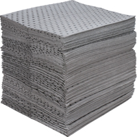 Feuilles absorbantes en fibres fines de calibre industriel, Universel, 15" x 17", 40 gal. d'absorption Equipex