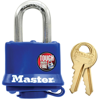 Weather-Resistant Padlock, Blue, Keyed Different, Laminated Steel, 1-9/16" Width Equipex